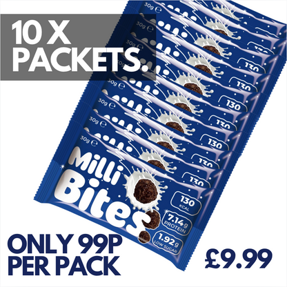 10 packs of Millibites - Chocolate protein snack